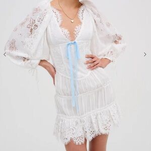 For love and lemons SMALL white Ellis mini dress